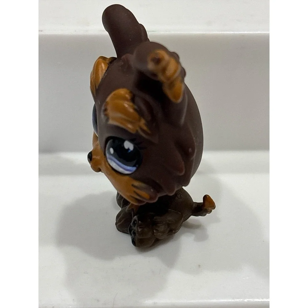 Littlest Pet Shop LPS Authentic Hasbro #509‎ Yorkie Terrier Purple Glass Eyes
